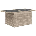 7 részes világosszürke polyrattan kerti ülőgarnitúra párnákkal 6
