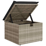 7 részes világosszürke polyrattan kerti ülőgarnitúra párnákkal 10
