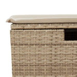 9 részes bézs polyrattan kerti ülőgarnitúra párnákkal 16