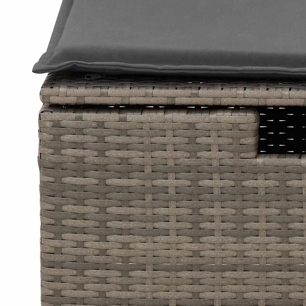 6 részes szürke polyrattan kerti ülőgarnitúra párnákkal 15