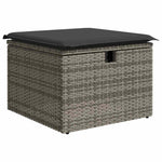 9 részes szürke polyrattan kerti ülőgarnitúra párnákkal 6