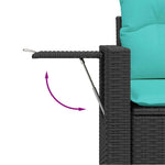 7 részes barna polyrattan akácfa kerti ülőgarnitúra párnákkal 13