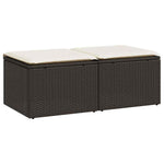 2 részes barna polyrattan akácfa kerti ülőgarnitúra párnákkal 2