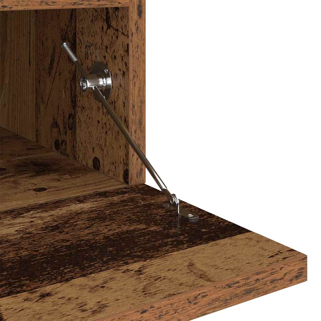 Antik fa színű szerelt fa TV-szekrény LED-ekkel 200x35x40 cm 12
