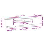 Antik fa színű szerelt fa TV-szekrény LED-ekkel 200x35x40 cm 15