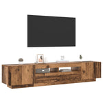 Antik fa színű szerelt fa TV-szekrény LED-ekkel 200x35x40 cm 5