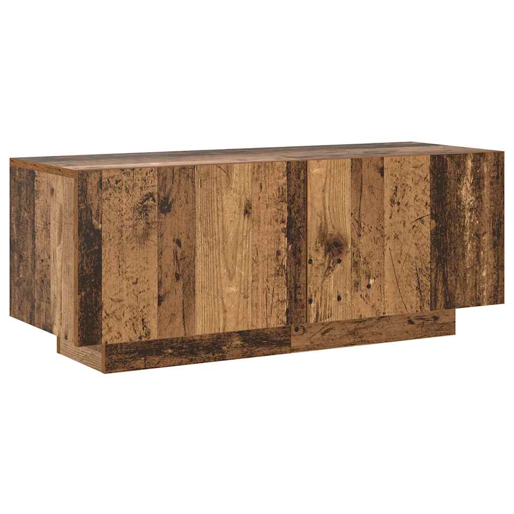 Antik fa színű szerelt fa TV-szekrény LED-ekkel 200x35x40 cm 9