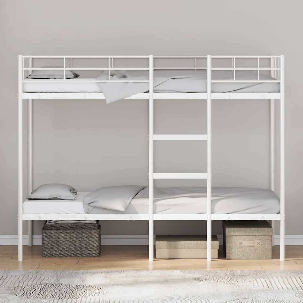 Fehér acél emeletes ágy matrac nélkül 75 x 190 cm 3