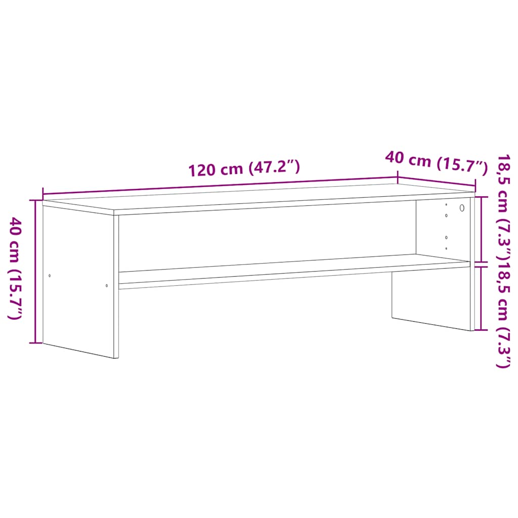 Fekete tölgy színű szerelt fa TV-szekrény 120 x 40 x 40 cm 10