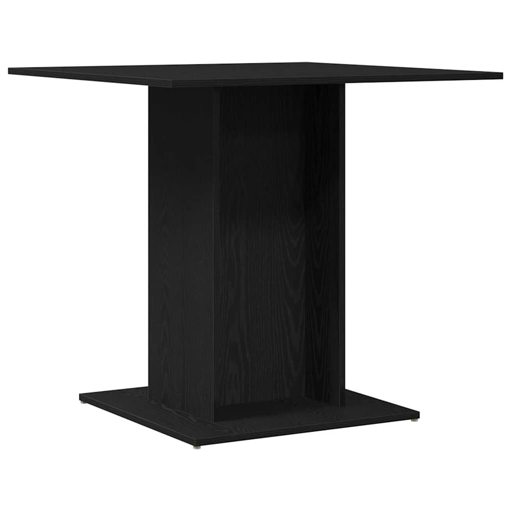 Fekete tölgyfa étkezőasztal 80 x 80 x 75 cm rétegelt fa 2