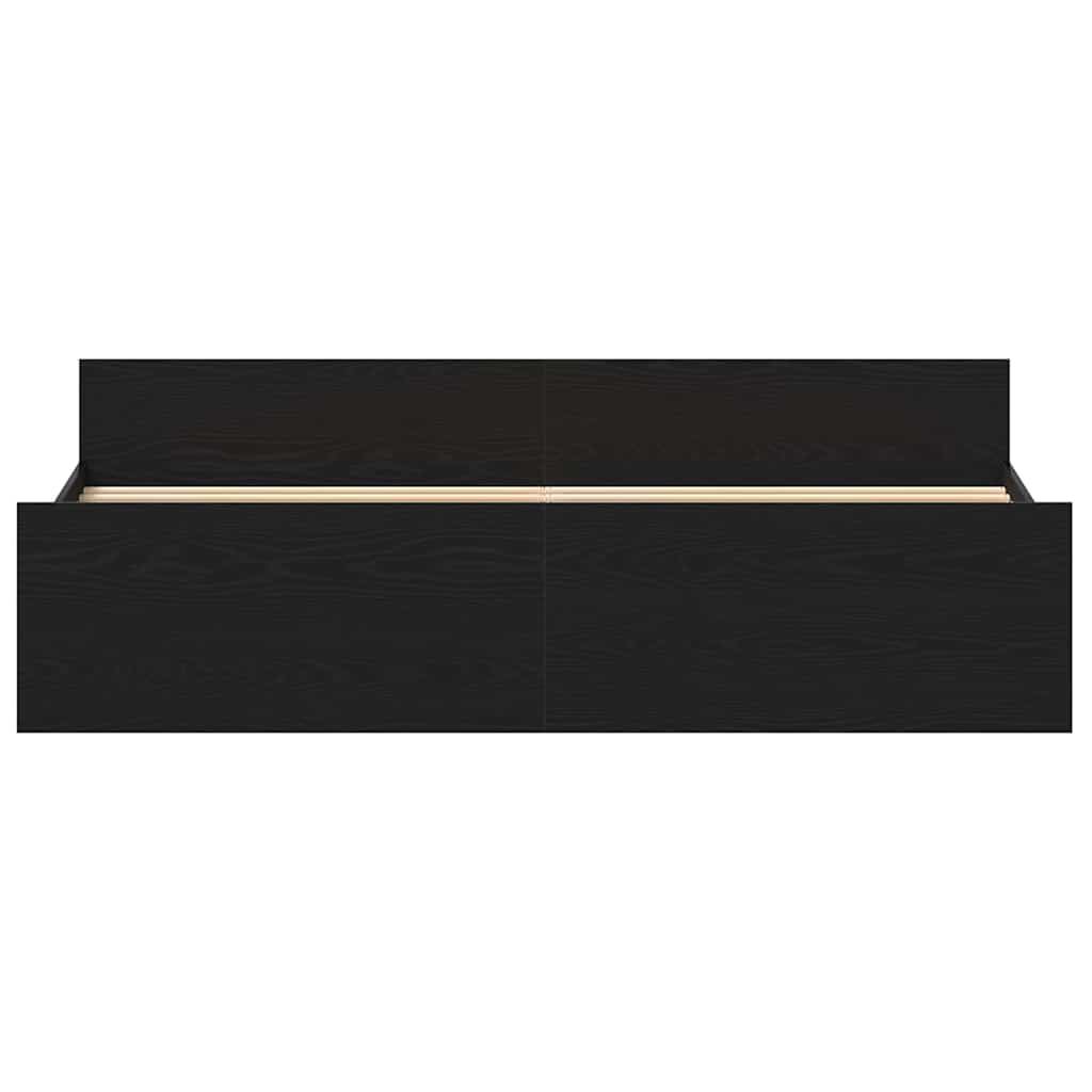 Fekete tölgy színű szerelt fa ágykeret matrac nélkül 200x200 cm 6
