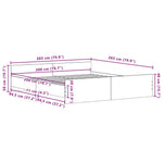 Fekete tölgy színű szerelt fa ágykeret matrac nélkül 200x200 cm 11