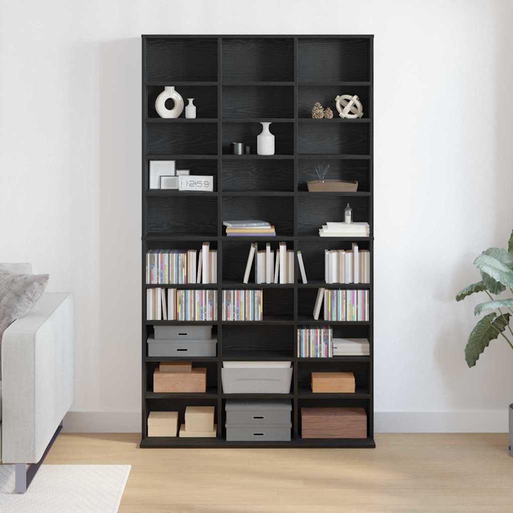 CD szekrény Fekete tölgy 101 x 23 x 177,5 cm Szerelt Fa 4