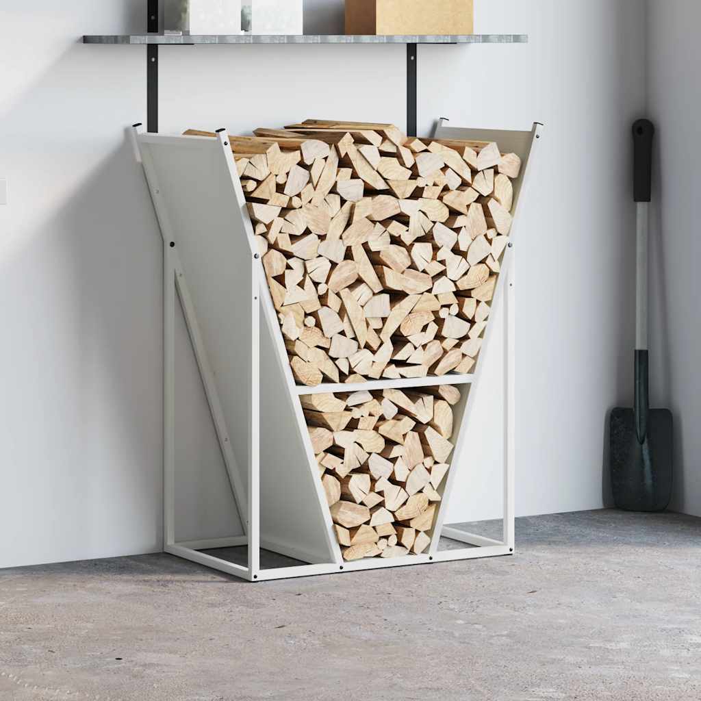 Fehér hidegen hengerelt acél tűzifatároló 69,5x35x81 cm 3