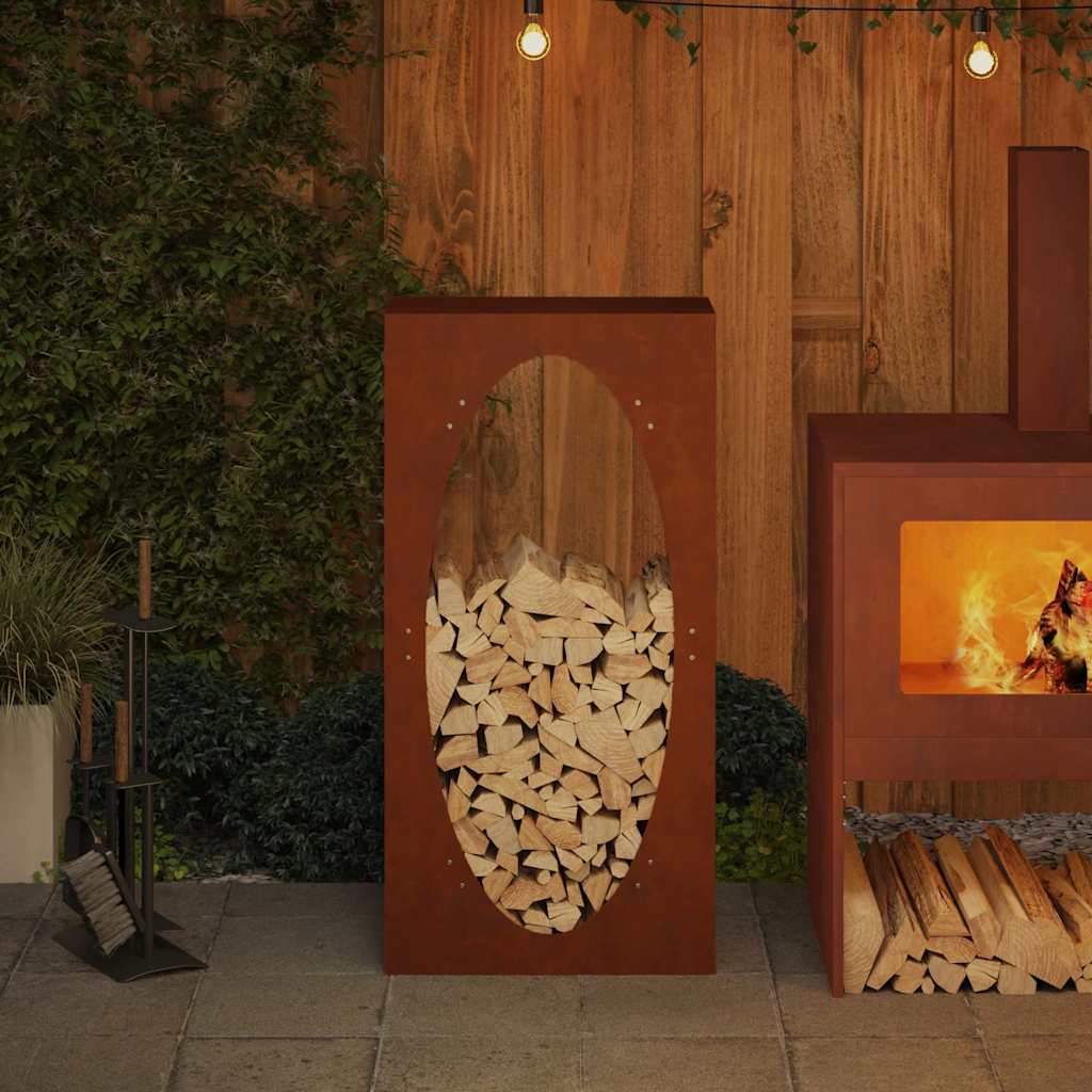 Tűzifa állvány 50x23x100 cm időjárásálló acél 3