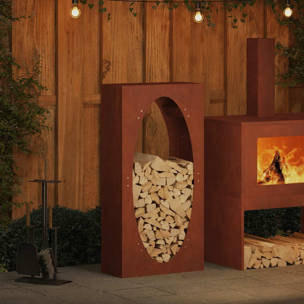 Tűzifa állvány 50x23x100 cm időjárásálló acél