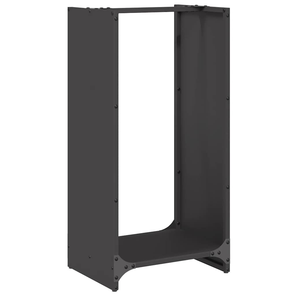 Fekete hidegen hengerelt acél tűzifatároló 40x30x80 cm 2