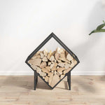 Fekete hidegen hengerelt acél tűzifatároló 50x25x50 cm 3