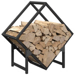 Fekete hidegen hengerelt acél tűzifatároló 50x25x50 cm 9