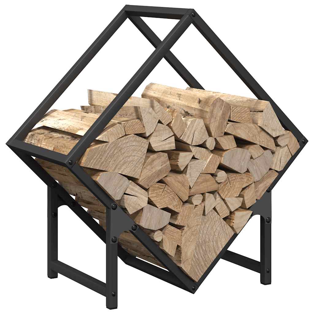 Fekete hidegen hengerelt acél tűzifatároló 50x25x50 cm 9