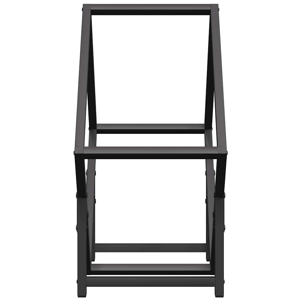 Fekete hidegen hengerelt acél tűzifatároló 50x25x50 cm 5