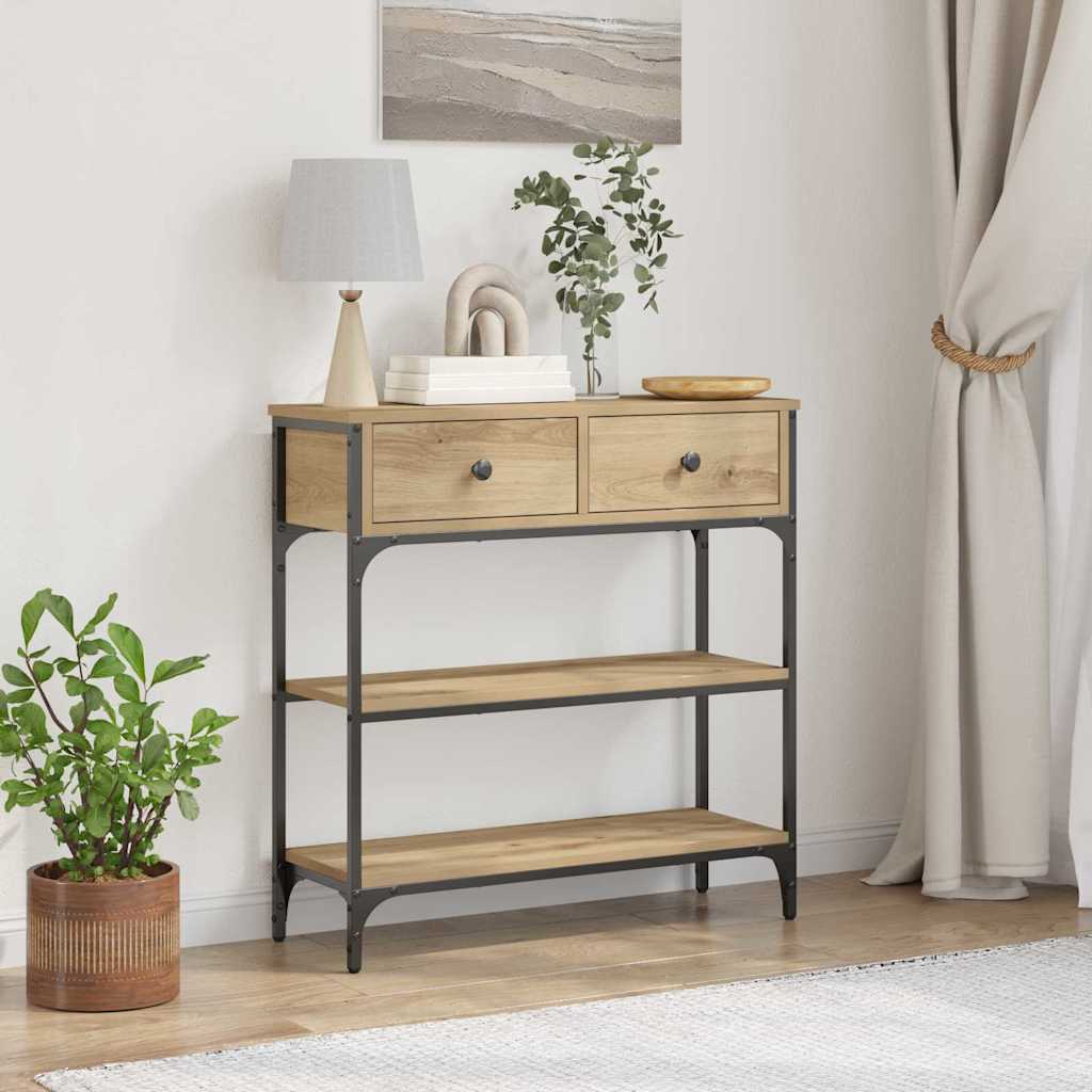 Konzolasztal fiókkal Artisan tölgy 72.5 x 25 x 75 cm Faanyag