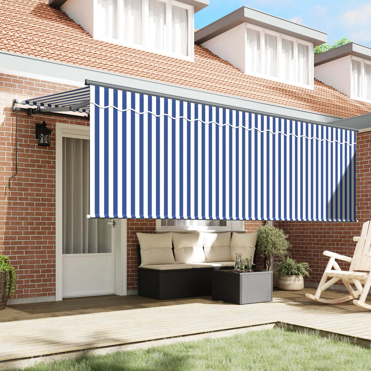 Behúzható napellenző Kék 350 x 200 cm szövet 3