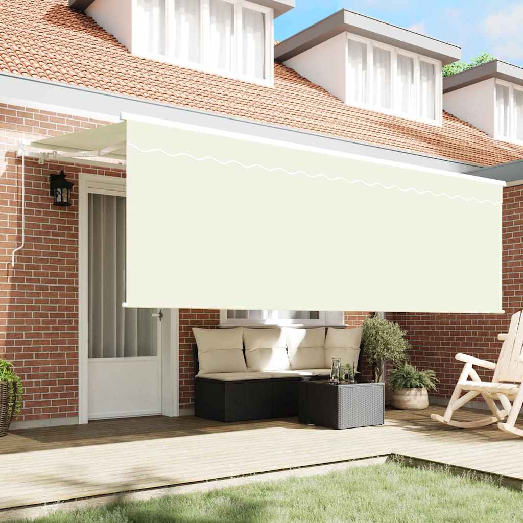 Behúzható napellenző Krém 350 x 200 cm Pamut és Alumínium 3