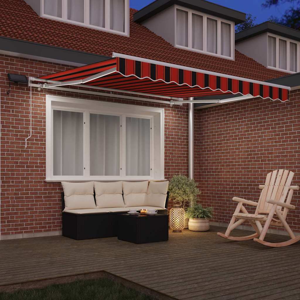 Behúzható napellenző narancssárga és barna 300 x 250 cm 3