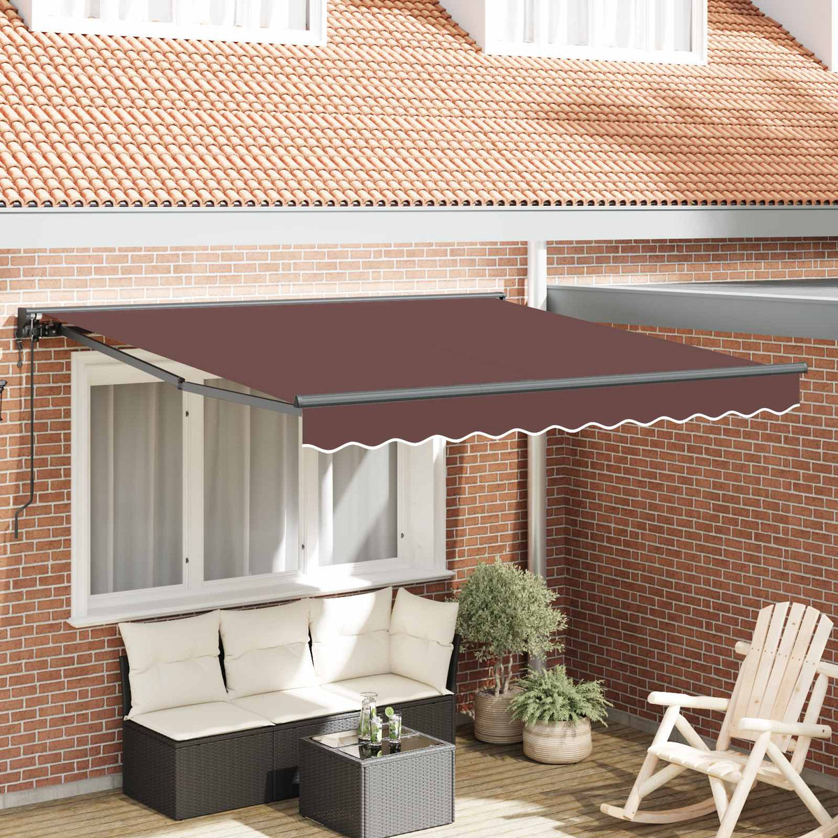 Napernyő keret Barna 300 x 250 cm Poliészter PU bevonattal