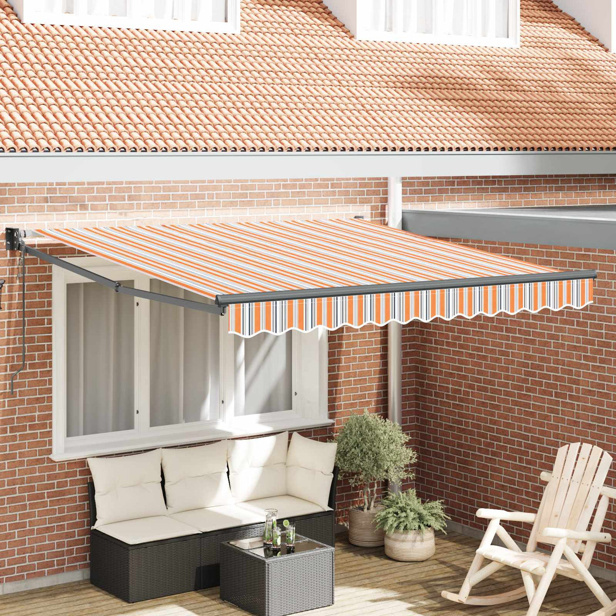 Behúzható napellenző Sokszínű 300 x 250 cm Poliészter és fém
