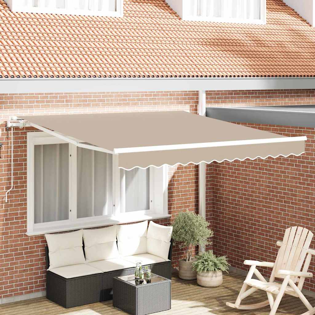 Behúzható napellenző Bézs 300 x 250 cm Szövet és Alumínium