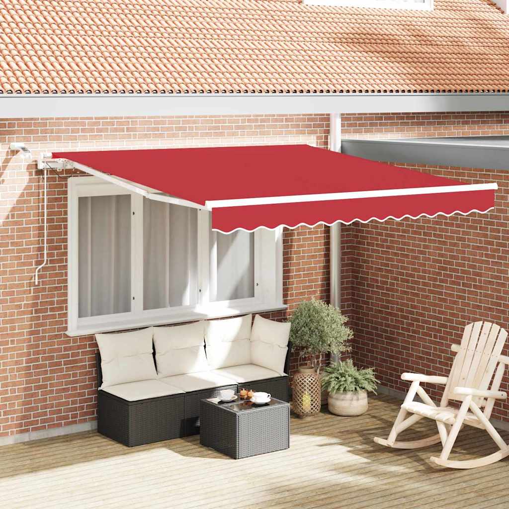 Behúzható napellenző Piros 300 x 250 cm Poliészter