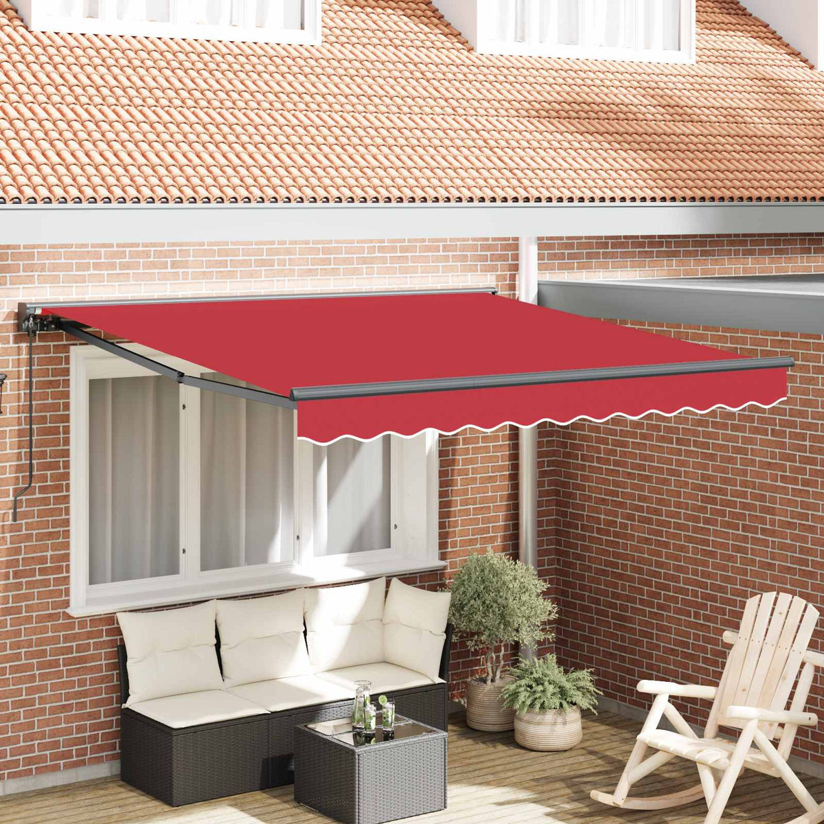 Napernyő keret Piros 300 x 250 cm Poliészter PU bevonattal