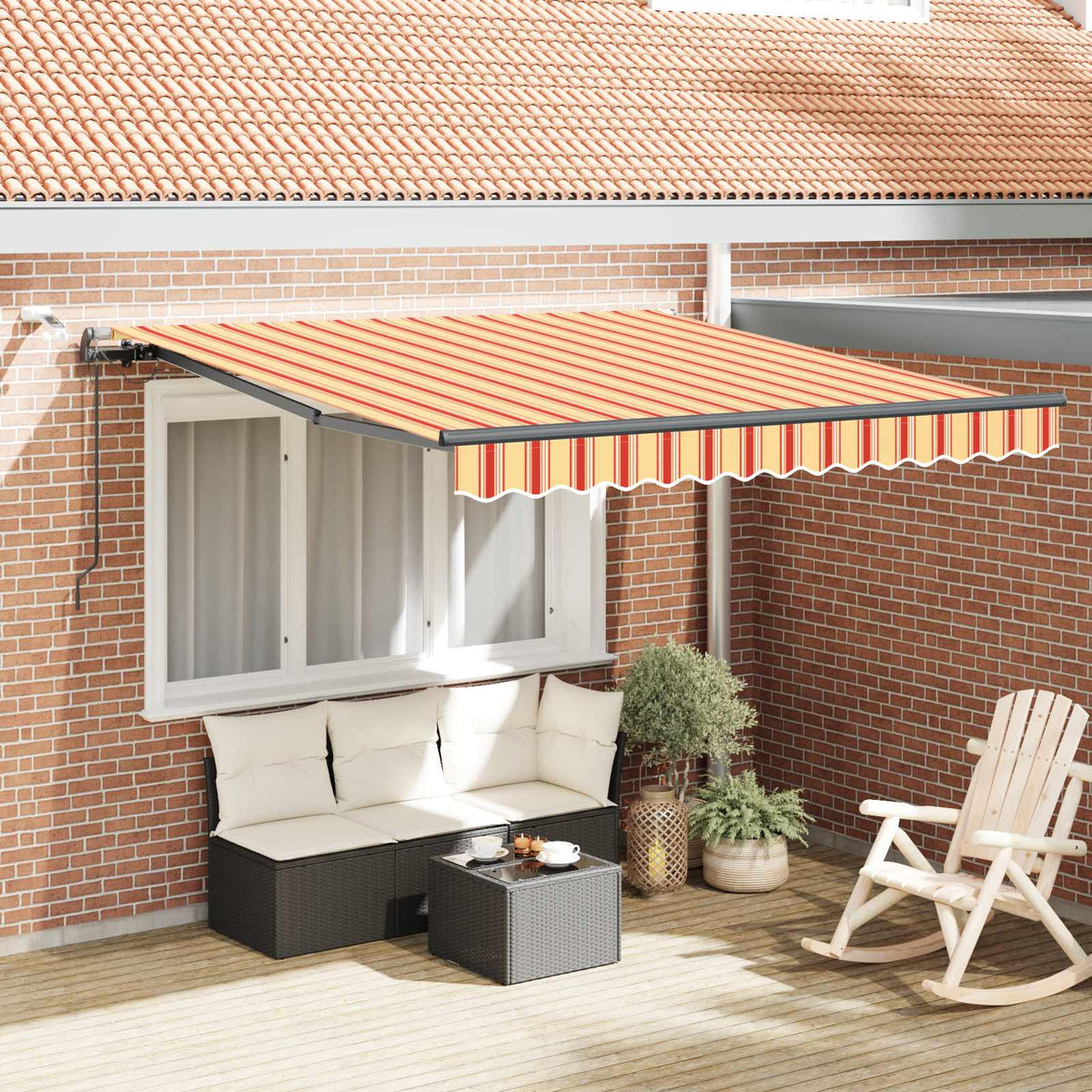 Behúzható napellenző Sárga és narancs 350 x 250 cm Poliészter