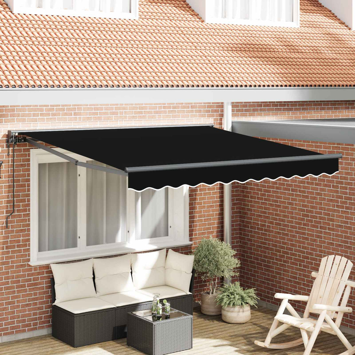 Napernyő keret Fekete 350 x 250 cm Poliészter PU bevonattal