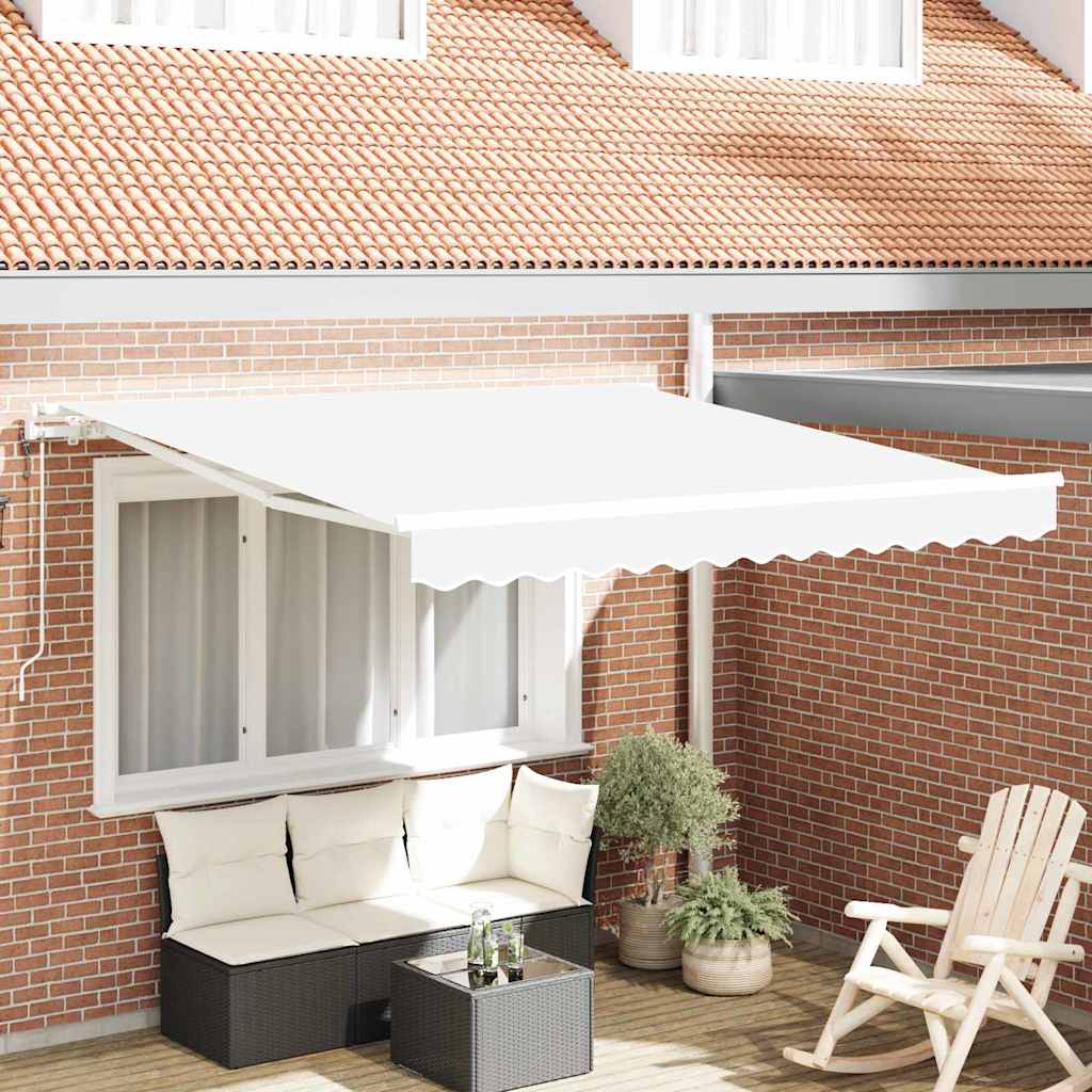 Behúzható napellenző Fehér 350 x 250 cm Szövet és Alumínium
