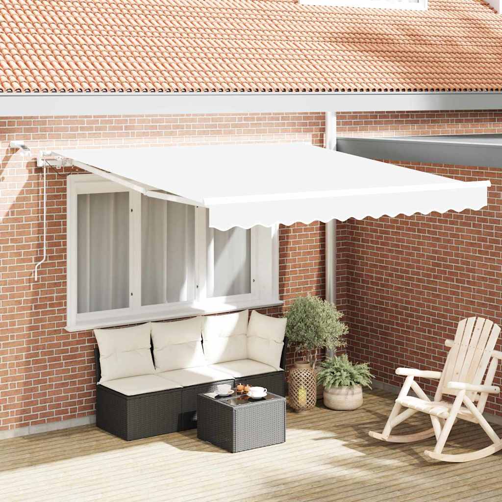 Behúzható napellenző Fehér 350 x 250 cm Poliészter