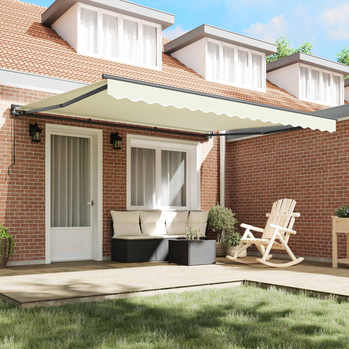 Napernyő keret Krémszínű 400 × 300 cm Poliészter PU bevonattal 3