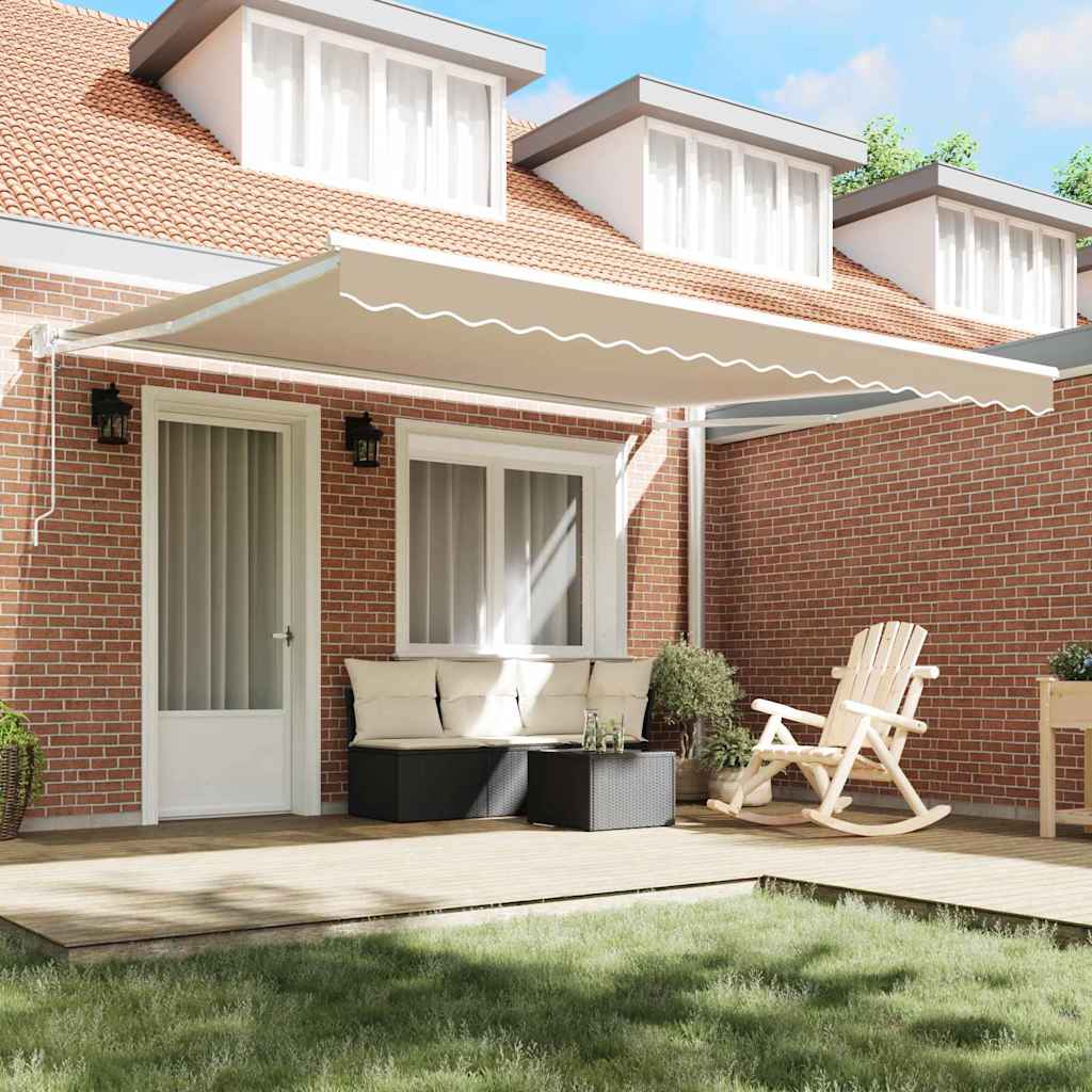 Behúzható napellenző Bézs 400 × 300 cm Poliészter és fém 3