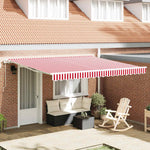 Behúzható napellenző Piros és Fehér 400 × 350 cm