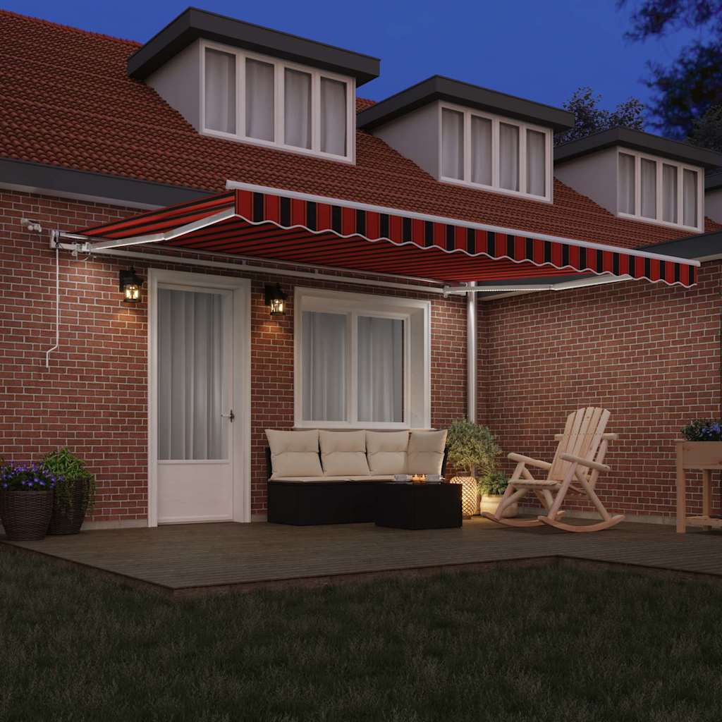 Behúzható napellenző Narancs és Barna 450 × 300 cm Poliészter 3