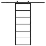 ESG üveg és alumínium tolóajtó fémszerelvény-szettel 76x205 cm