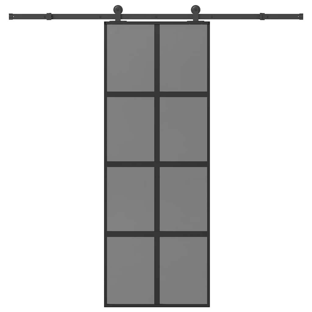 Tolóajtó vasalatokkal 76x205 cm edzett üveg&Alumínium
