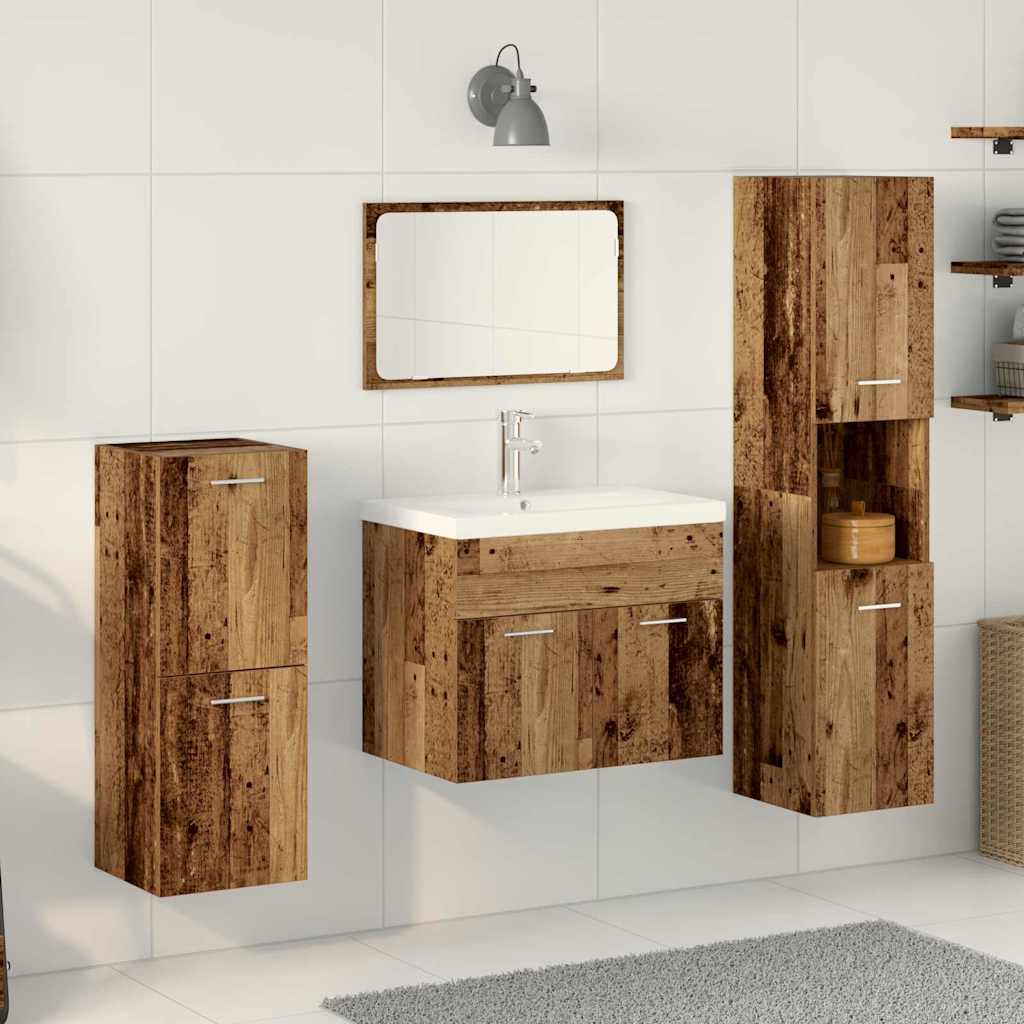 Fürdőszoba bútor szett 5 db Barna 60 x 38,5 x 46 cm Szerelt Fa