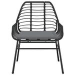 5 részes fekete polyrattan üveg kerti étkezőgarnitúra párnákkal 5