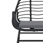 5 részes fekete polyrattan üveg kerti étkezőgarnitúra párnákkal 6