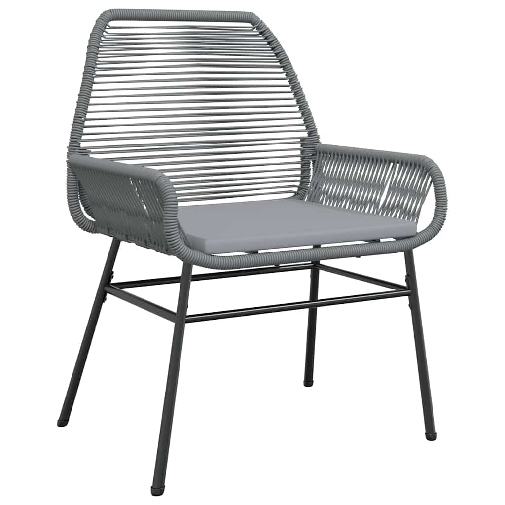 5 részes szürke polyrattan üveg kerti étkezőgarnitúra párnával 4