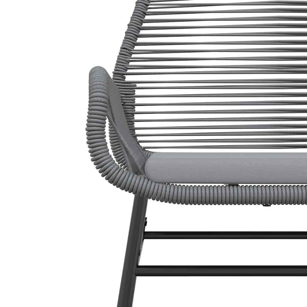 5 részes szürke polyrattan üveg kerti étkezőgarnitúra párnával 6