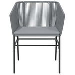 5 részes szürke polyrattan üveg kerti étkezőgarnitúra párnával 5